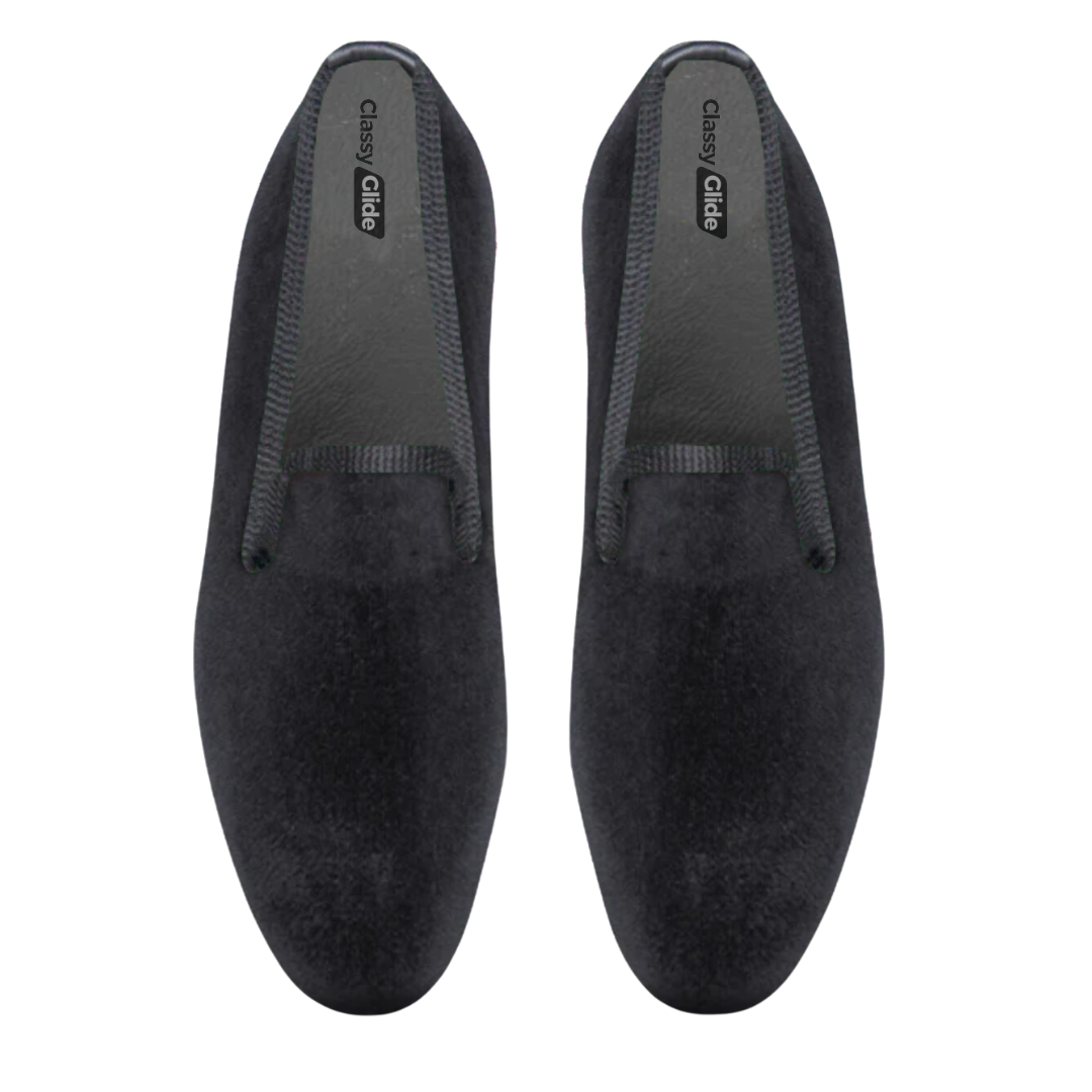 Plain Black Velvet Loafer