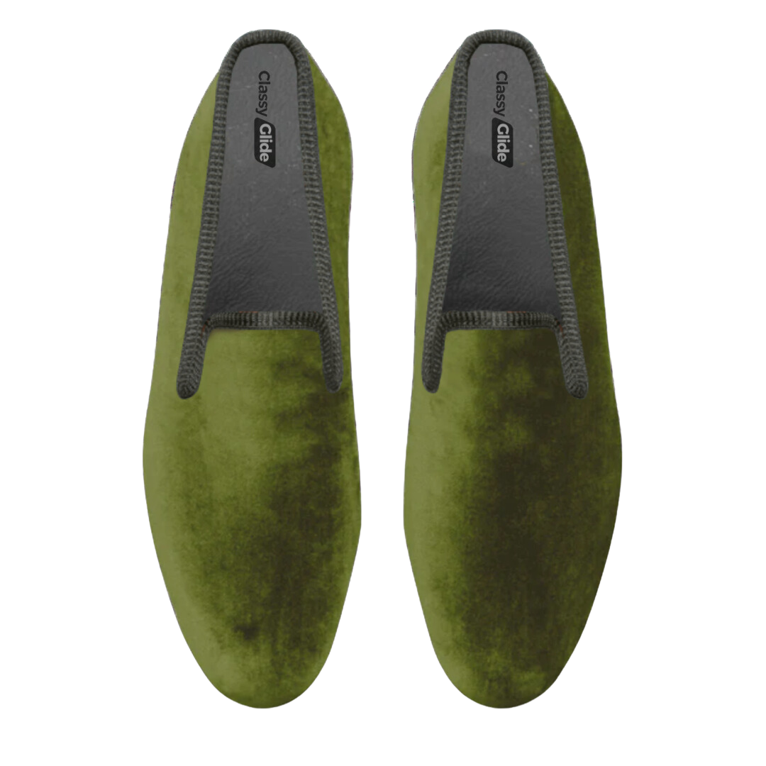 Green Velvet Loafers