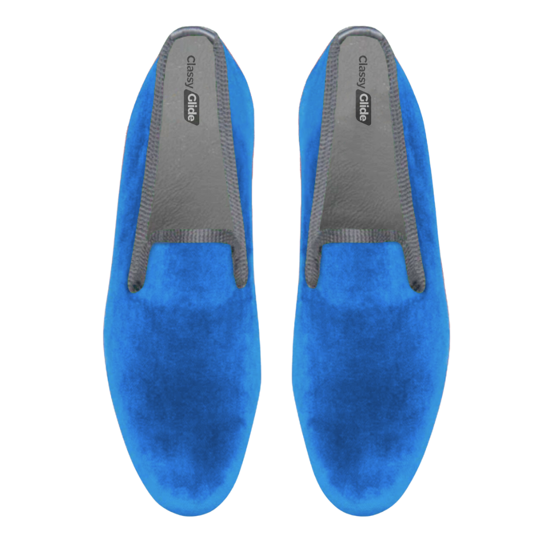 Sky Blue Velvet Loafer